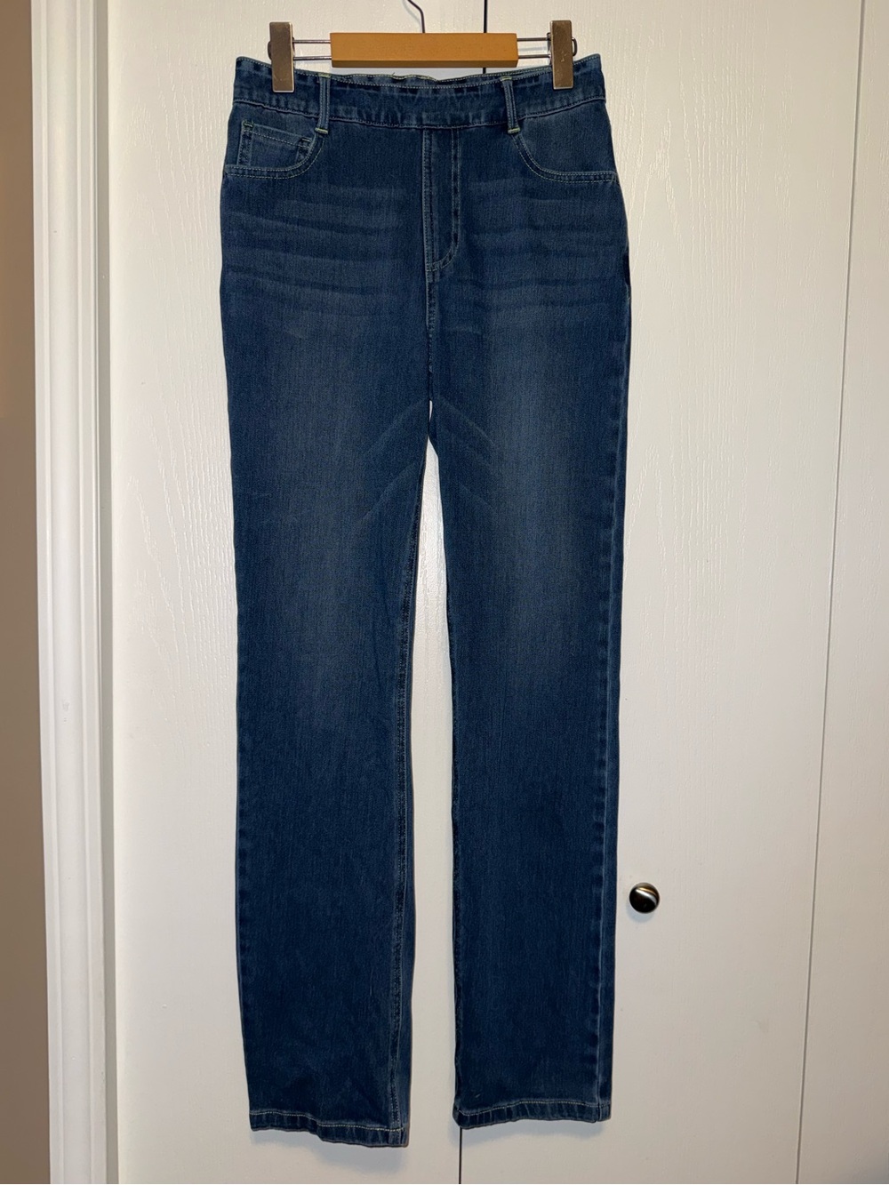 Halara Flex High Waisted Pockets Straight Leg Washed Casual Jeans